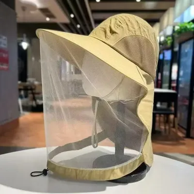 Autumn Hiking Foldable Mosquito Hat With Hidden Net Mesh Repellent Insect Bee Protection Outdoor Sunscreen Fishing
