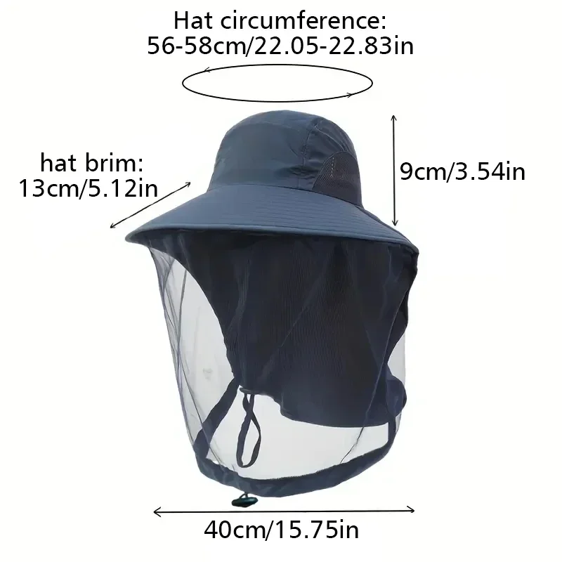 Autumn Hiking Foldable Mosquito Hat With Hidden Net Mesh Repellent Insect Bee Protection Outdoor Sunscreen Fishing