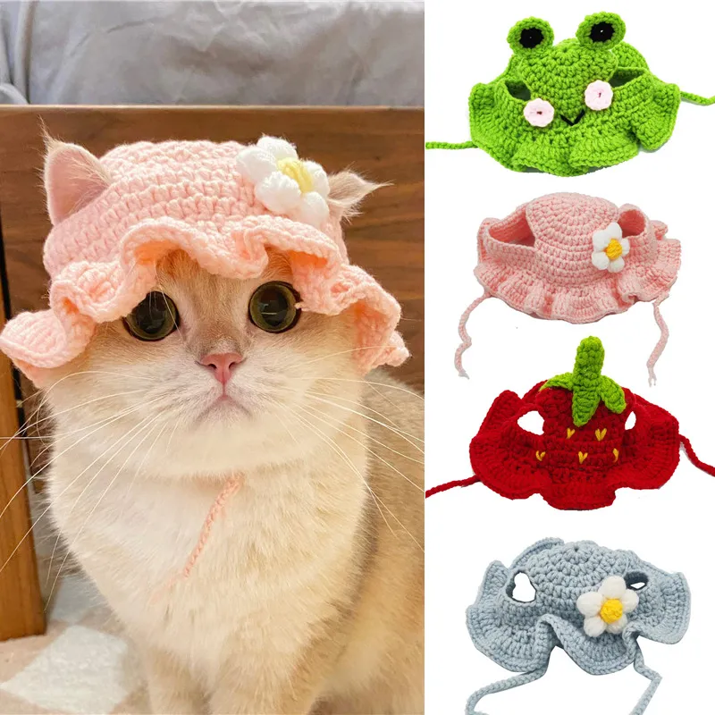 Autumn Winter Cat Hat Elastic Cute Refined Pet Hat Puppy Kittens Knitted Hat Party Photo Shoot Props Decoration Cat Autumn Winter Cat Hat Elastic Cute Refined Pet Hat Puppy Kittens Knitted Hat Party Photo Shoot Props Decoration Cat