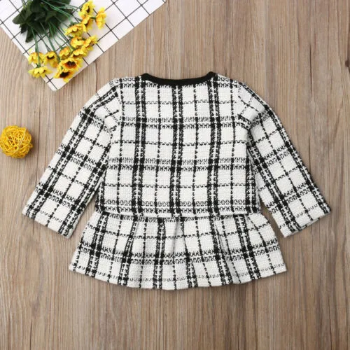 Autumn Winter Spring Party Baby Girls Clothes Plaid Coat Tops+Tutu Dress Formal Outfits Fit For 0-6 Years Autumn Winter Spring Party Baby Girls Clothes Plaid Coat Tops+Tutu Dress Formal Outfits Fit For 0-6 Years