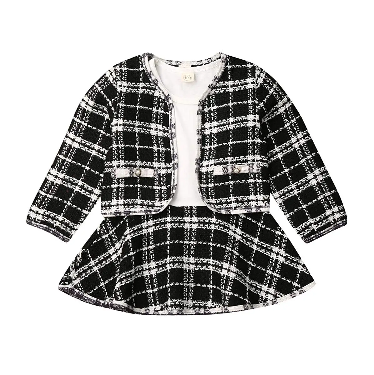 Autumn Winter Spring Party Baby Girls Clothes Plaid Coat Tops+Tutu Dress Formal Outfits Fit For 0-6 Years Autumn Winter Spring Party Baby Girls Clothes Plaid Coat Tops+Tutu Dress Formal Outfits Fit For 0-6 Years