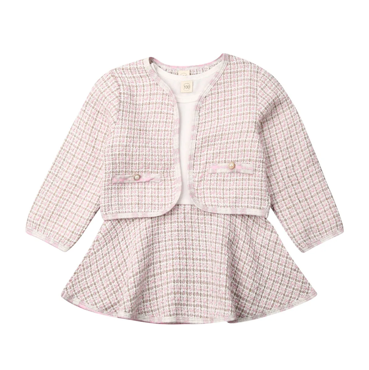 Autumn Winter Spring Party Baby Girls Clothes Plaid Coat Tops+Tutu Dress Formal Outfits Fit For 0-6 Years Autumn Winter Spring Party Baby Girls Clothes Plaid Coat Tops+Tutu Dress Formal Outfits Fit For 0-6 Years