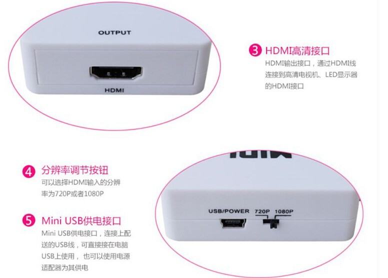 AV to HDMI Converter TV Device AV to HDMI Converter TV Device