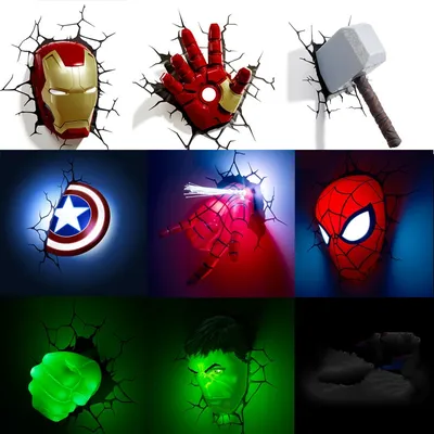 Avengers Wall Lights LED Night Lamp Avengers Wall Lights LED Night Lamp