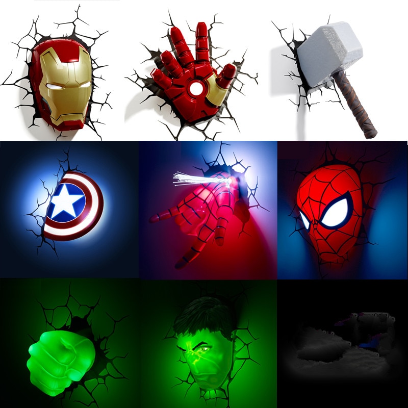 Avengers Wall Lights LED Night Lamp Avengers Wall Lights LED Night Lamp