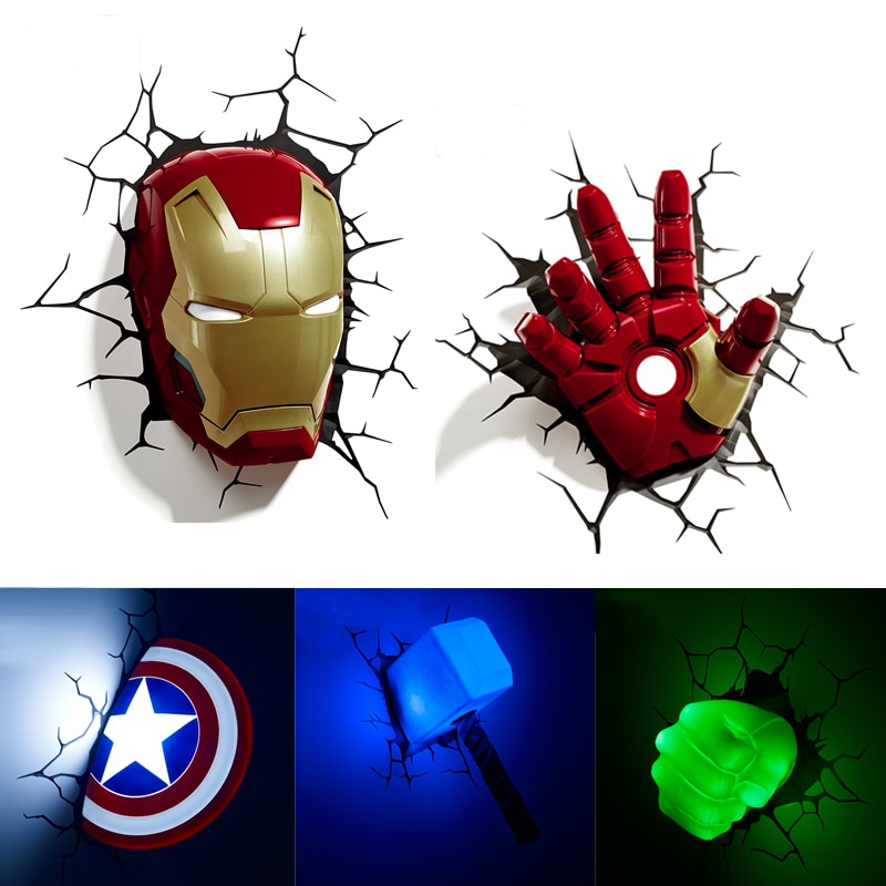 Avengers Wall Lights LED Night Lamp Avengers Wall Lights LED Night Lamp