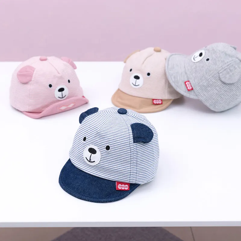 Baby Bear Baseball Cap New Spring Summer Cute Cartoon Solid Sunhat Boys Girls Cotton Snapback Caps Kid Hip Hop Fishing