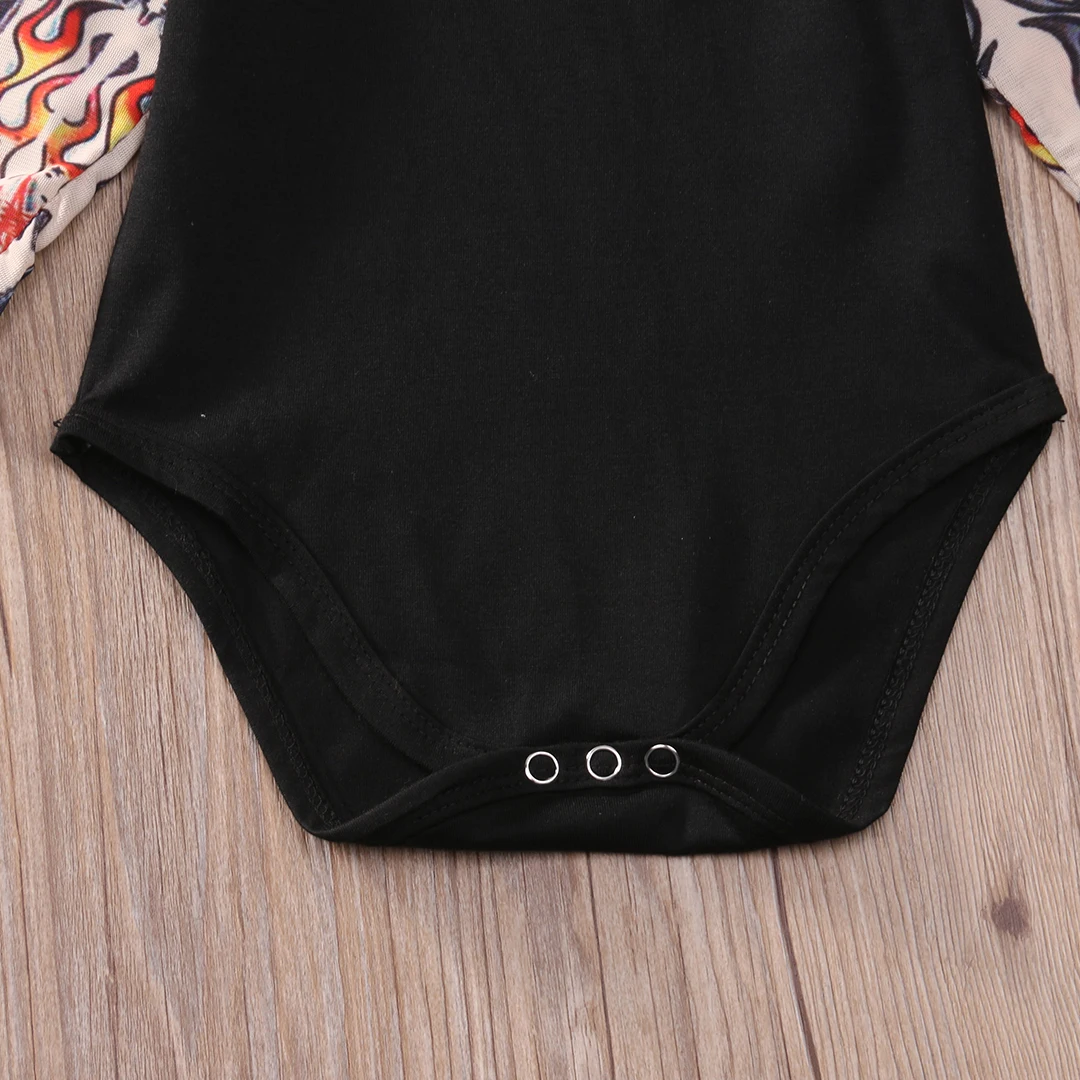 Baby Bodysuit Boys Girls Tattoo Printed Patchwork Jumpsuit Newborn Costume Casual Outfits Toddler Infant Kids Clothes