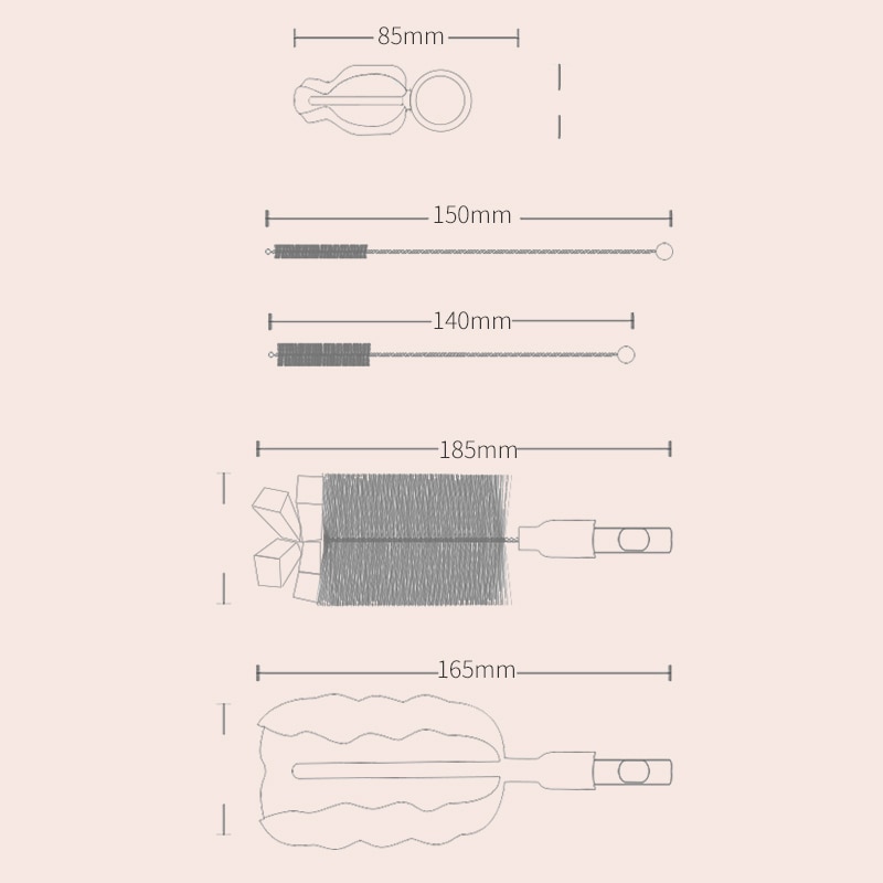 Baby Bottle Cleaner Brush Set Baby Bottle Cleaner Brush Set