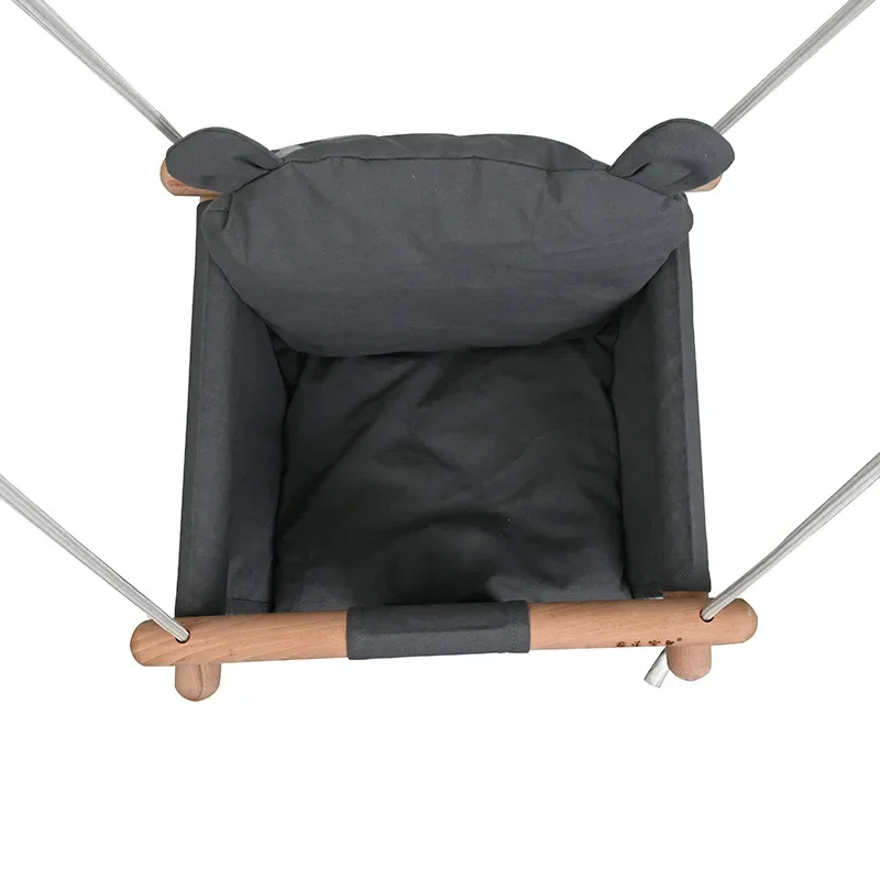 Baby Canvas Swing Chair Hanging Wood Children Kindergarten Toy Outside Indoor Small Basket Beige Swinging Rocking Chair Baby Canvas Swing Chair Hanging Wood Children Kindergarten Toy Outside Indoor Small Basket Beige Swinging Rocking Chair