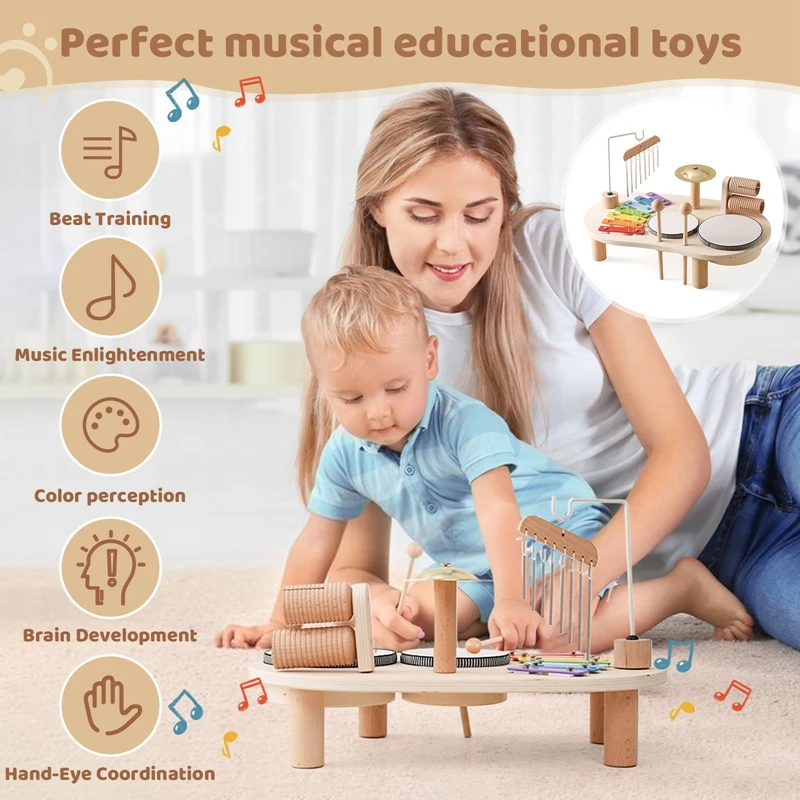 Baby Educational Toys Wooden Aeolian Bells Montessori Children's Musical Toys Xylophone Newborn Birthday Gifts Music