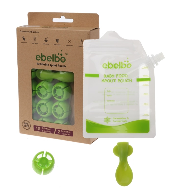 Baby Food Pouch Spoons with Lids (10pcs)