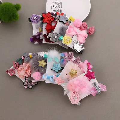 Baby Hair Clips 5pcs Bow Accessories Baby Hair Clips 5pcs Bow Accessories