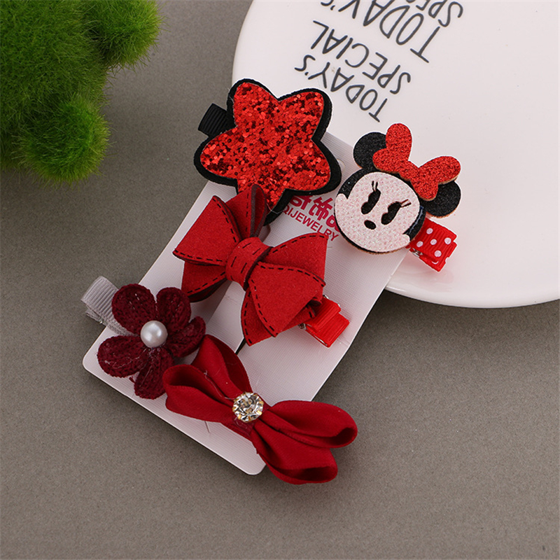 Baby Hair Clips 5pcs Bow Accessories Baby Hair Clips 5pcs Bow Accessories