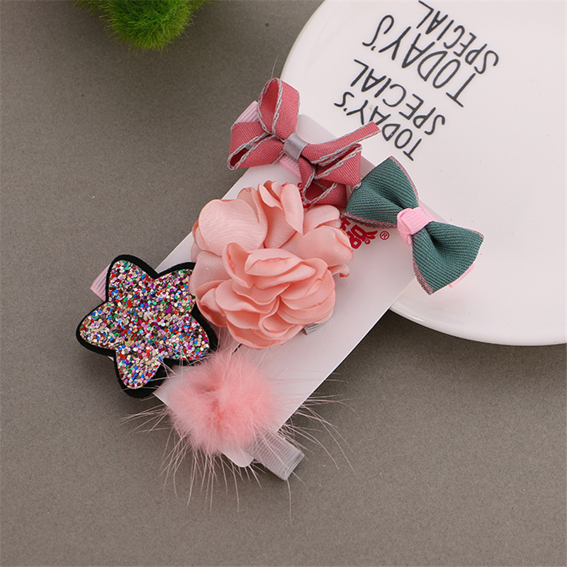 Baby Hair Clips 5pcs Bow Accessories Baby Hair Clips 5pcs Bow Accessories