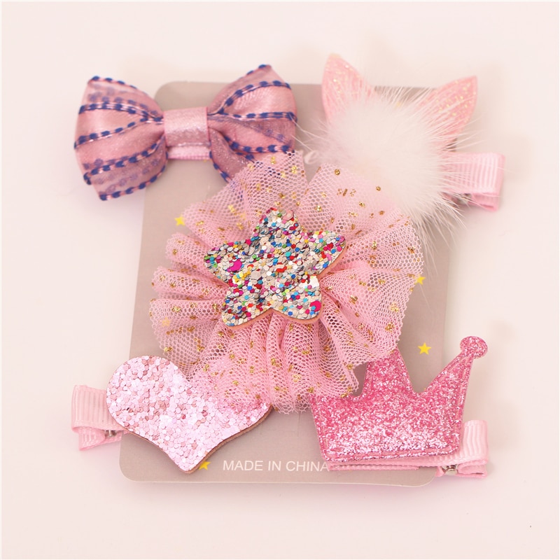 Baby Hair Clips 5pcs Bow Accessories Baby Hair Clips 5pcs Bow Accessories