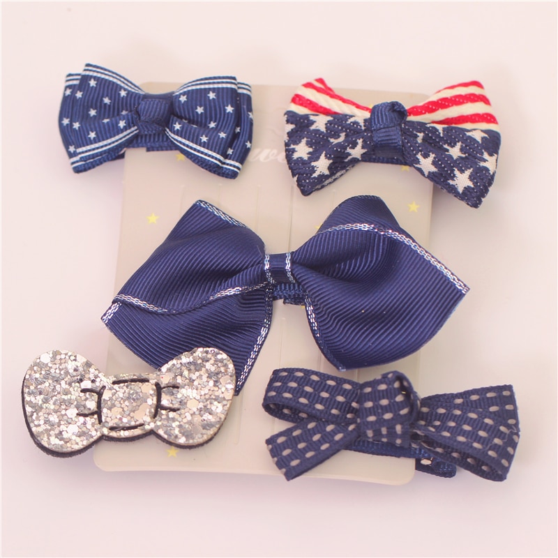 Baby Hair Clips 5pcs Bow Accessories Baby Hair Clips 5pcs Bow Accessories