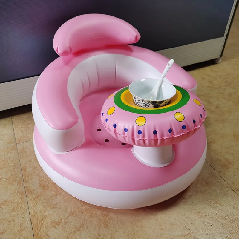 Baby Inflatable Seat for Babies 3-36 Month Built in Air Pump Infant Back Support Sofa Toddler Chair for SittingUp Baby