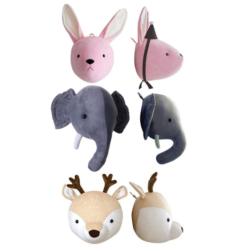 Baby Plush Animal Head Wall Decor