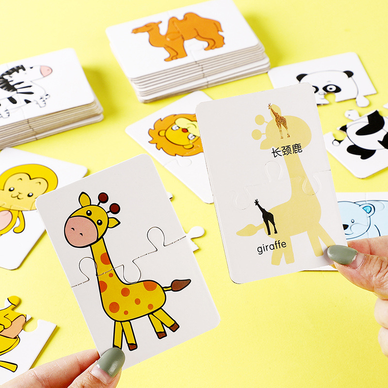 Baby Puzzle Toys for Children Animals Fruit Truck Graph Card Matching Games Montessori Toys for Kids