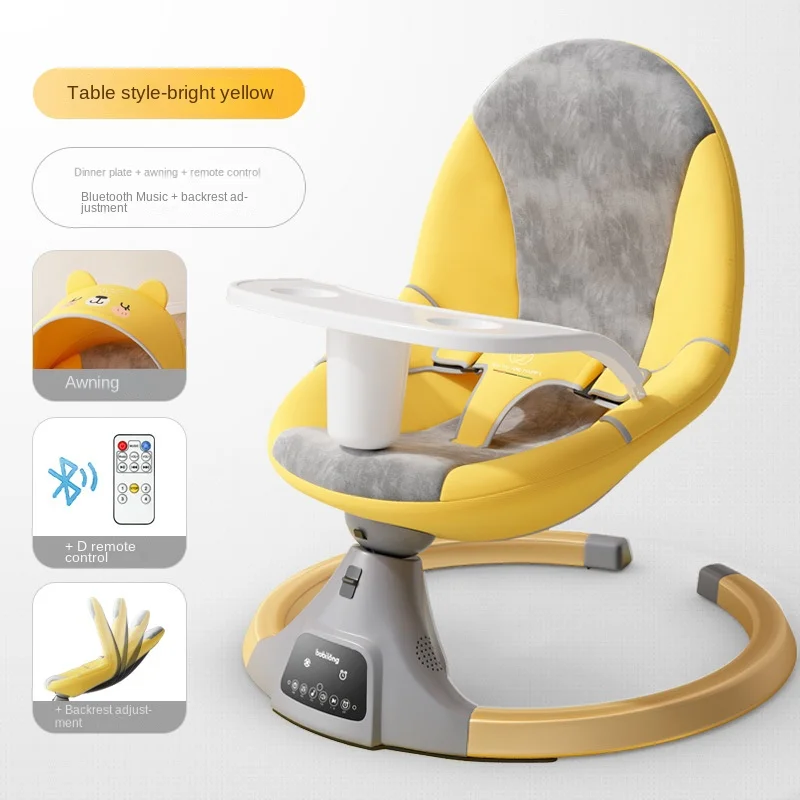 Baby Rocking Chair, Baby Resting Sleeping Electric Cradle, Backrest Adjustment Rocking Chair,Multifunctional Baby