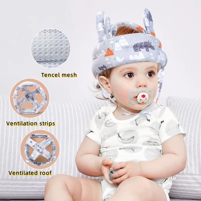 Baby Safety Helmet Head Protection Hat Toddler Walk Crash Cap Adjustable Protective Headgear