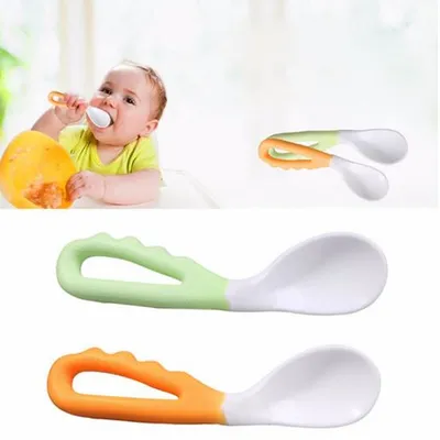 Baby Self Feeding Spoon Easy Grip Handle Baby Self Feeding Spoon Easy Grip Handle