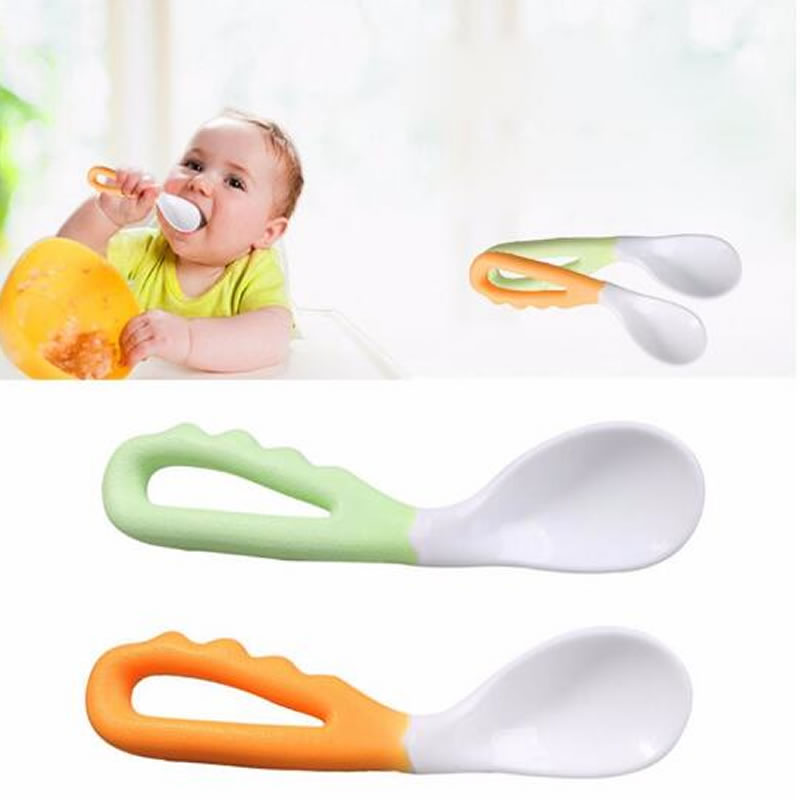 Baby Self Feeding Spoon Easy Grip Handle Baby Self Feeding Spoon Easy Grip Handle