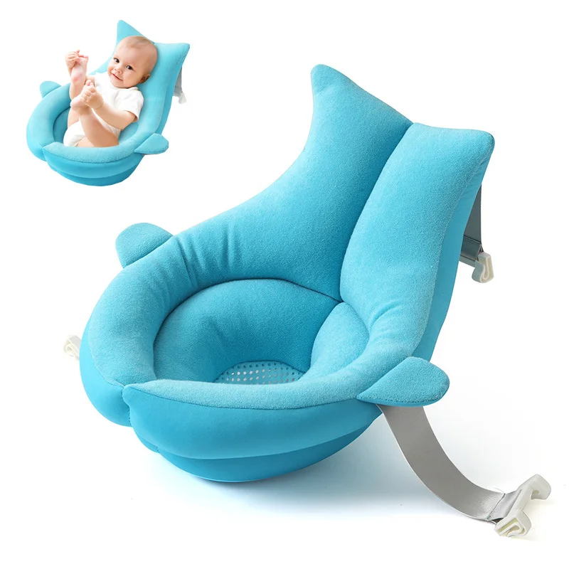 Baby Shower Blooming Flower Newborn Bathtub Foldable shark shape Cushion skin Bath pad portable bath tub Soft Seat Play
