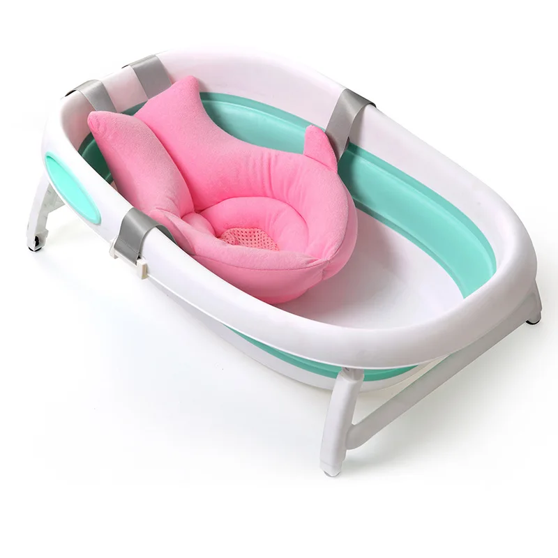 Baby Shower Blooming Flower Newborn Bathtub Foldable shark shape Cushion skin Bath pad portable bath tub Soft Seat Play