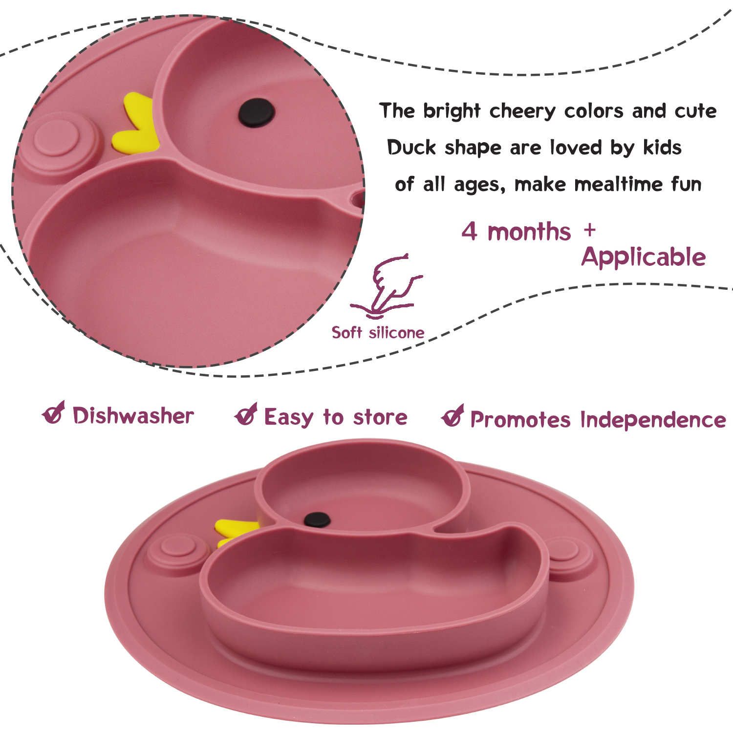 Baby Silicone Suction Duck Plate Baby Silicone Suction Duck Plate