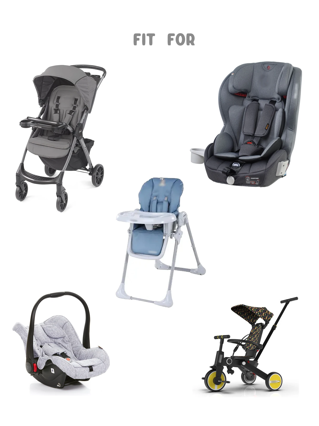 Baby Stroller Seat Cushion Pad for Car Puchair Liner Mat Thicken Cotton Breathable Cart Mattress Infant Newborn Pram