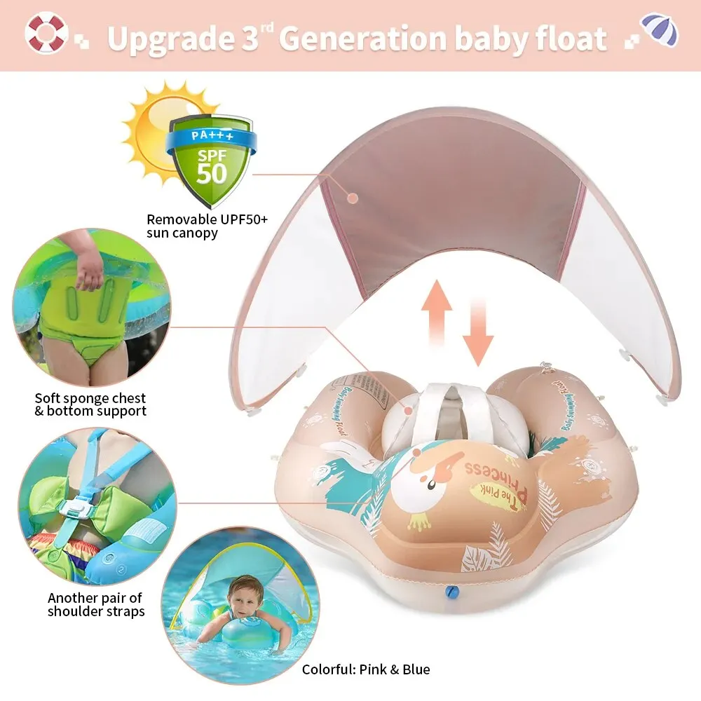 Baby Swimming Float With Canopy Inflatable Infant Ring Kids Pool Accessories Circle Bathing Summer Toys Baby Swimming Float With Canopy Inflatable Infant Ring Kids Pool Accessories Circle Bathing Summer Toys
