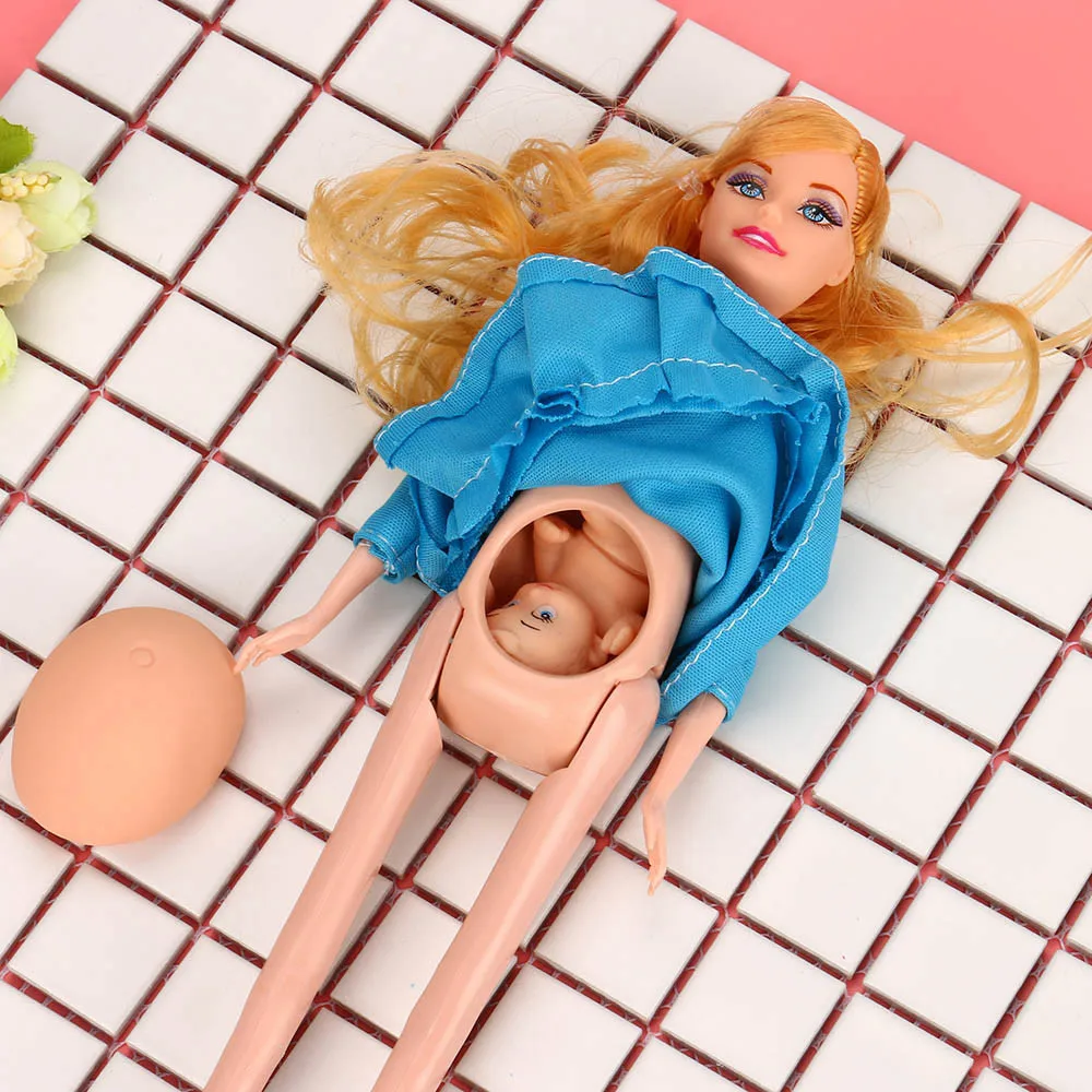 Baby Toy Pregnancy Doll Set Pregnant Doll Suit Doll Have A Baby In Her Tummy For Barbie Doll Child Toy Educational Toy