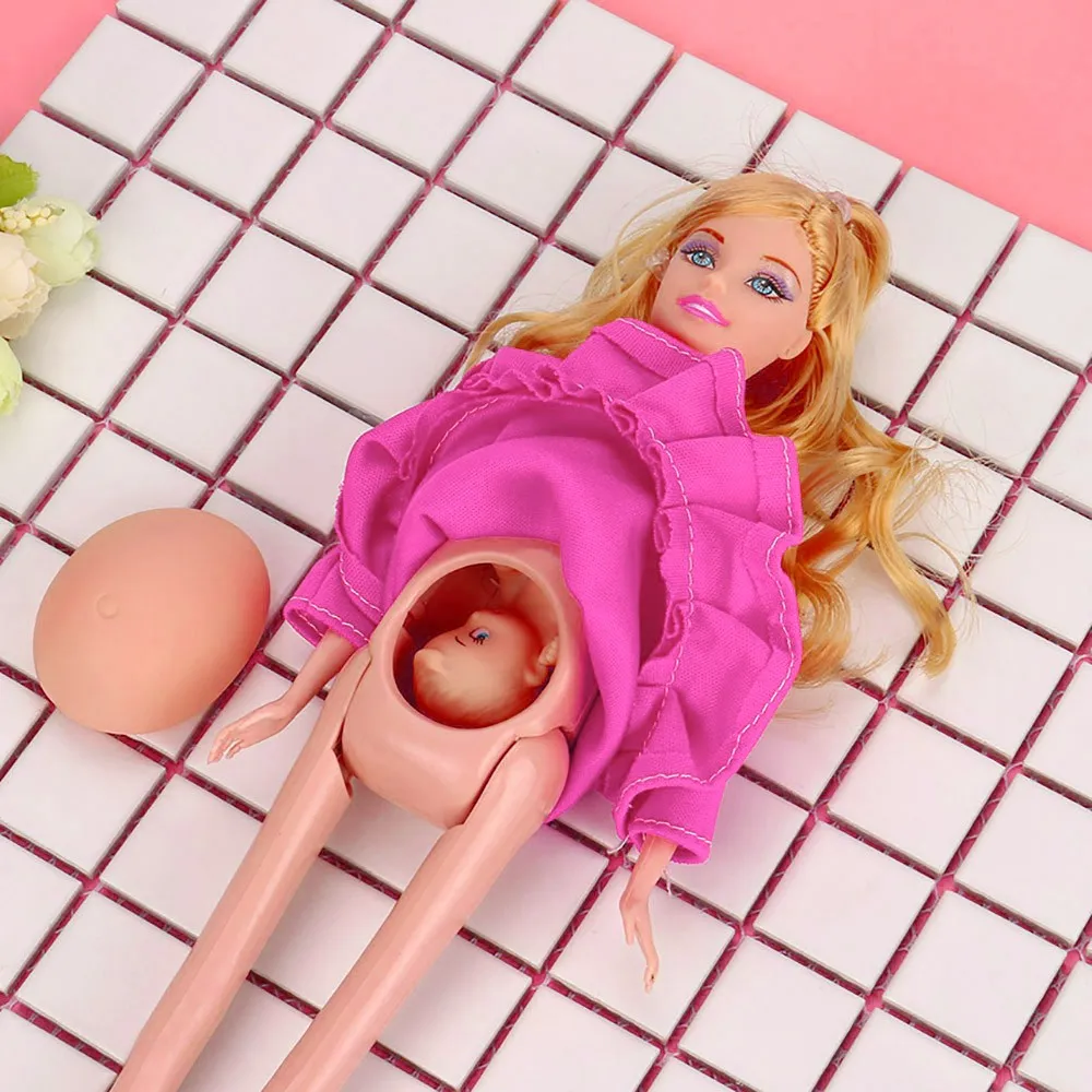 Baby Toy Pregnancy Doll Set Pregnant Doll Suit Doll Have A Baby In Her Tummy For Barbie Doll Child Toy Educational Toy