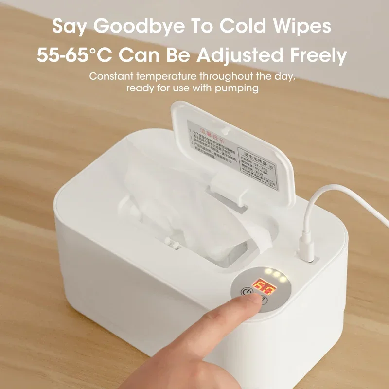 Baby Wipe Warmer Heater with LED Display Wet Towel Dispenser Portable USB Charge Baby Wipe Warmer Napkin Heating Box Baby Wipe Warmer Heater with LED Display Wet Towel Dispenser Portable USB Charge Baby Wipe Warmer Napkin Heating Box