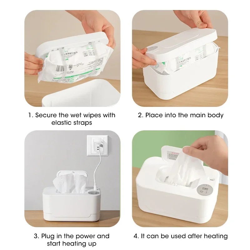 Baby Wipe Warmer Heater with LED Display Wet Towel Dispenser Portable USB Charge Baby Wipe Warmer Napkin Heating Box Baby Wipe Warmer Heater with LED Display Wet Towel Dispenser Portable USB Charge Baby Wipe Warmer Napkin Heating Box