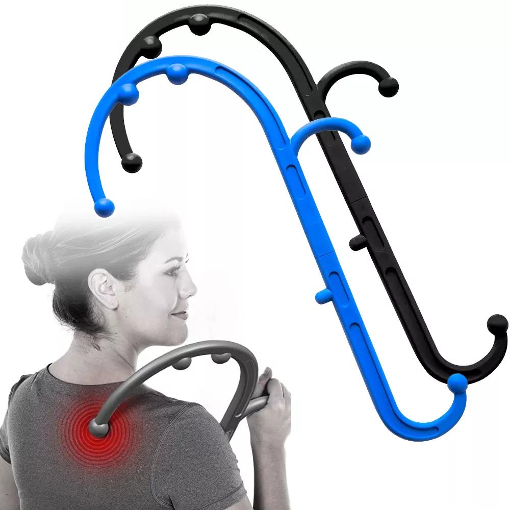 Back Neck and Foot Massager for Trigger Point Fibromyalgia Pain Relief and Self Massage Hook Cane Therapy, Back