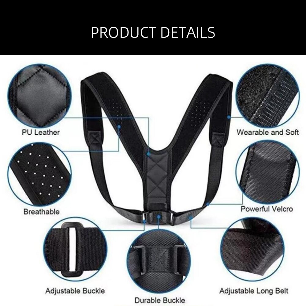 Back Posture Correction Belt Hunchback Prevention Correction of Sitting Posture Unisex Breathable Body Shaping Back Posture Correction Belt Hunchback Prevention Correction of Sitting Posture Unisex Breathable Body Shaping