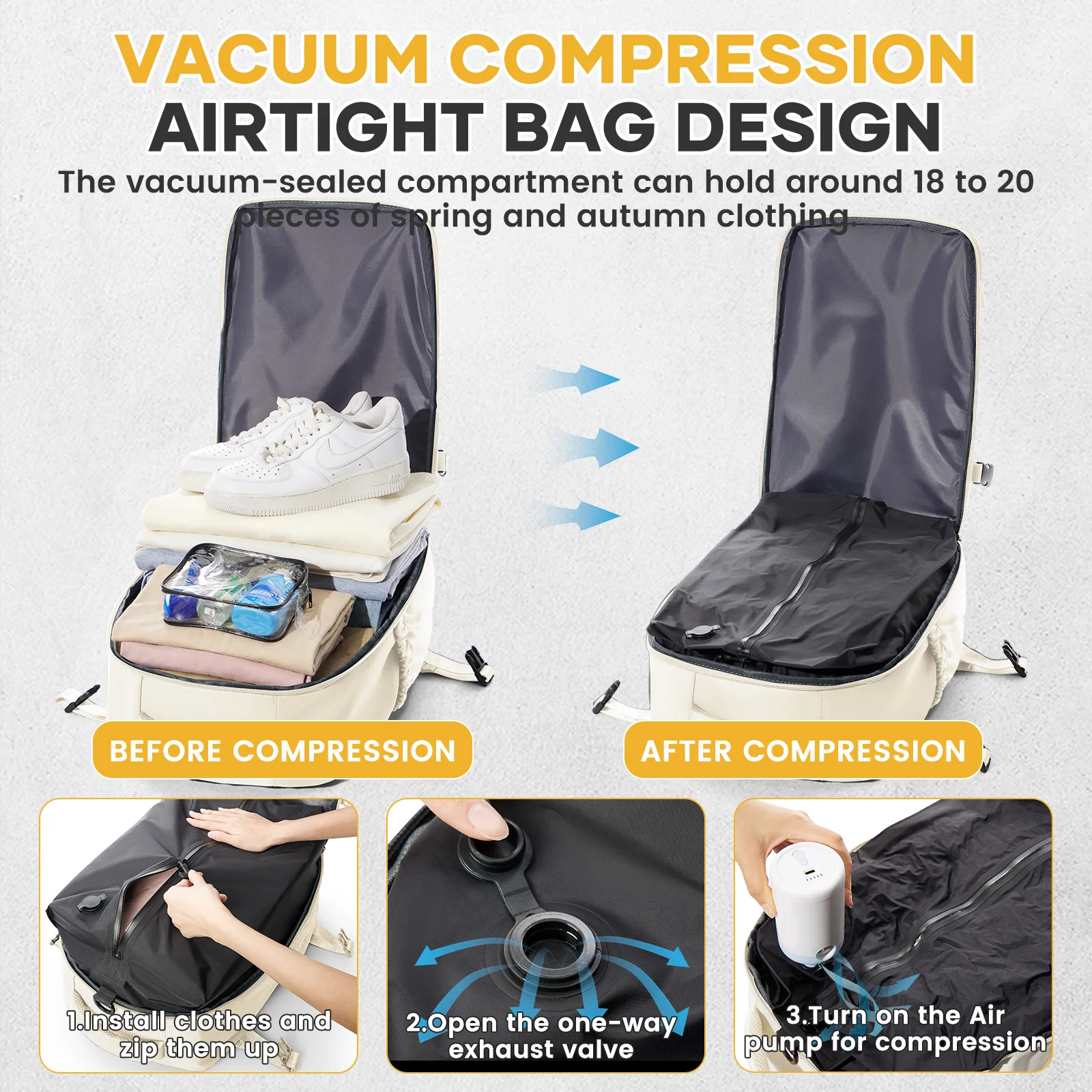 Backpack Travel Cabin Airplane 40x20x25, Air Vacuum Compression Backpack, Women Men Backpack Business Laptop Bag Handbag Backpack Travel Cabin Airplane 40x20x25, Air Vacuum Compression Backpack, Women Men Backpack Business Laptop Bag Handbag