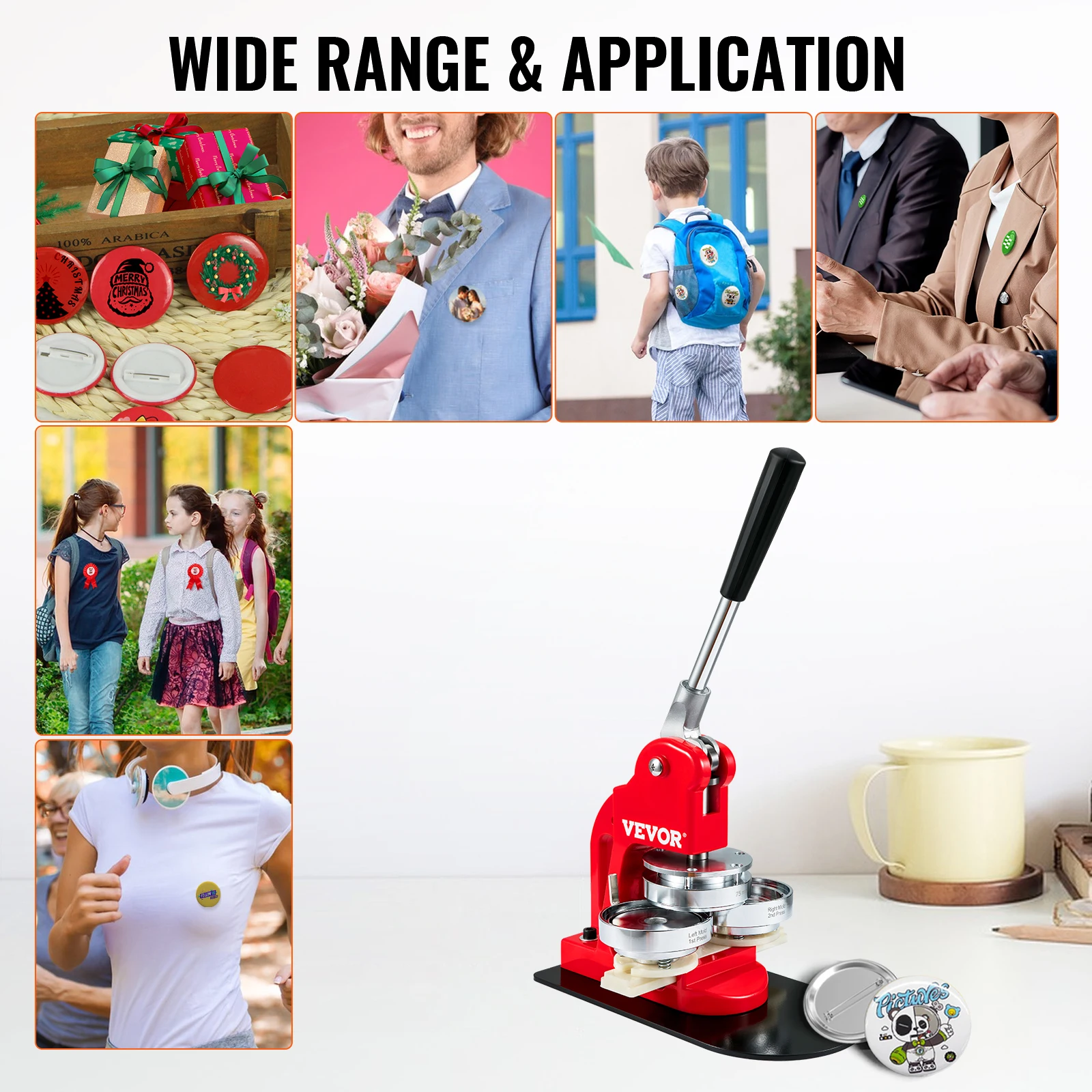 Badge Maker Machine 25 or 32 or 58 or 75MM DIY Button Pin with 500Pcs Free Parts Press Kit Circle Manufacture Button Badge Maker Machine 25 or 32 or 58 or 75MM DIY Button Pin with 500Pcs Free Parts Press Kit Circle Manufacture Button