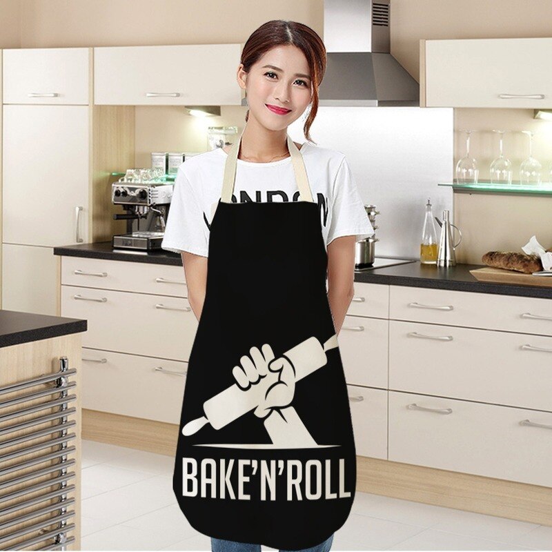 Baking Apron Black and White Printed Apron Baking Apron Black and White Printed Apron