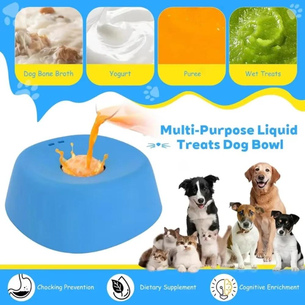 Ball Shaped Pet Lick Bowl, Anti Slip Anti Choking Dog and Cat Slow Feeder Healthy Eating Licking Feeding Bowl