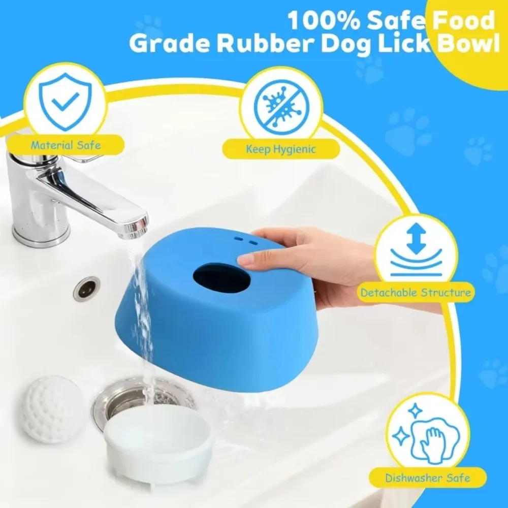 Ball Shaped Pet Lick Bowl, Anti Slip Anti Choking Dog and Cat Slow Feeder Healthy Eating Licking Feeding Bowl