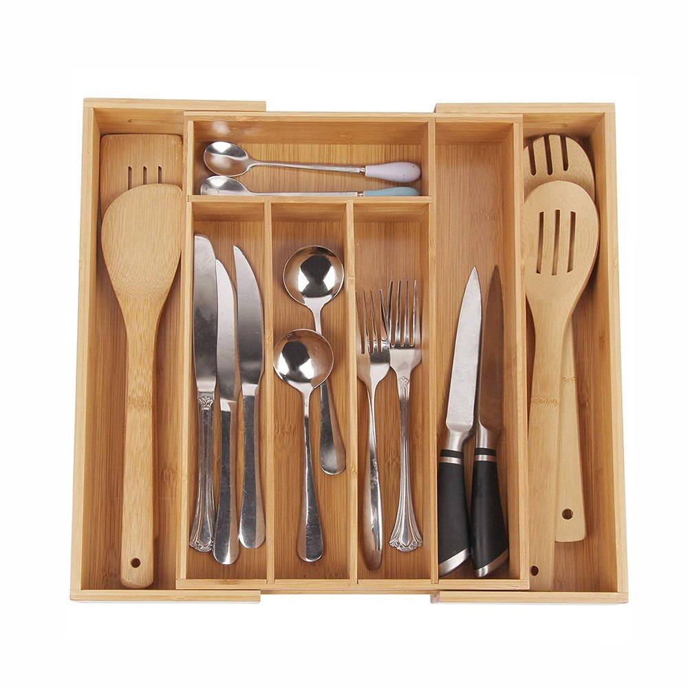 Bamboo Adjustable Cutlery Tray Bamboo Adjustable Cutlery Tray