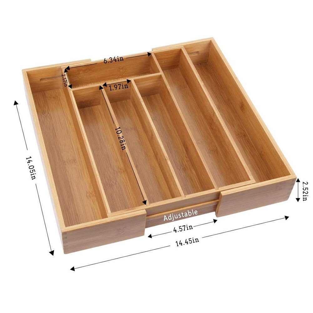 Bamboo Adjustable Cutlery Tray Bamboo Adjustable Cutlery Tray
