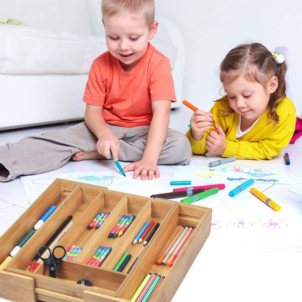 Bamboo Adjustable Cutlery Tray Bamboo Adjustable Cutlery Tray