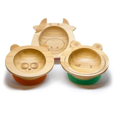 Bamboo Baby Plate Feeding Bowl Bamboo Baby Plate Feeding Bowl