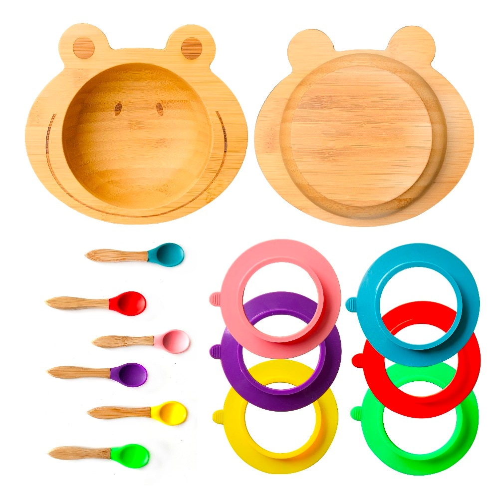 Bamboo Baby Plate Feeding Bowl Bamboo Baby Plate Feeding Bowl