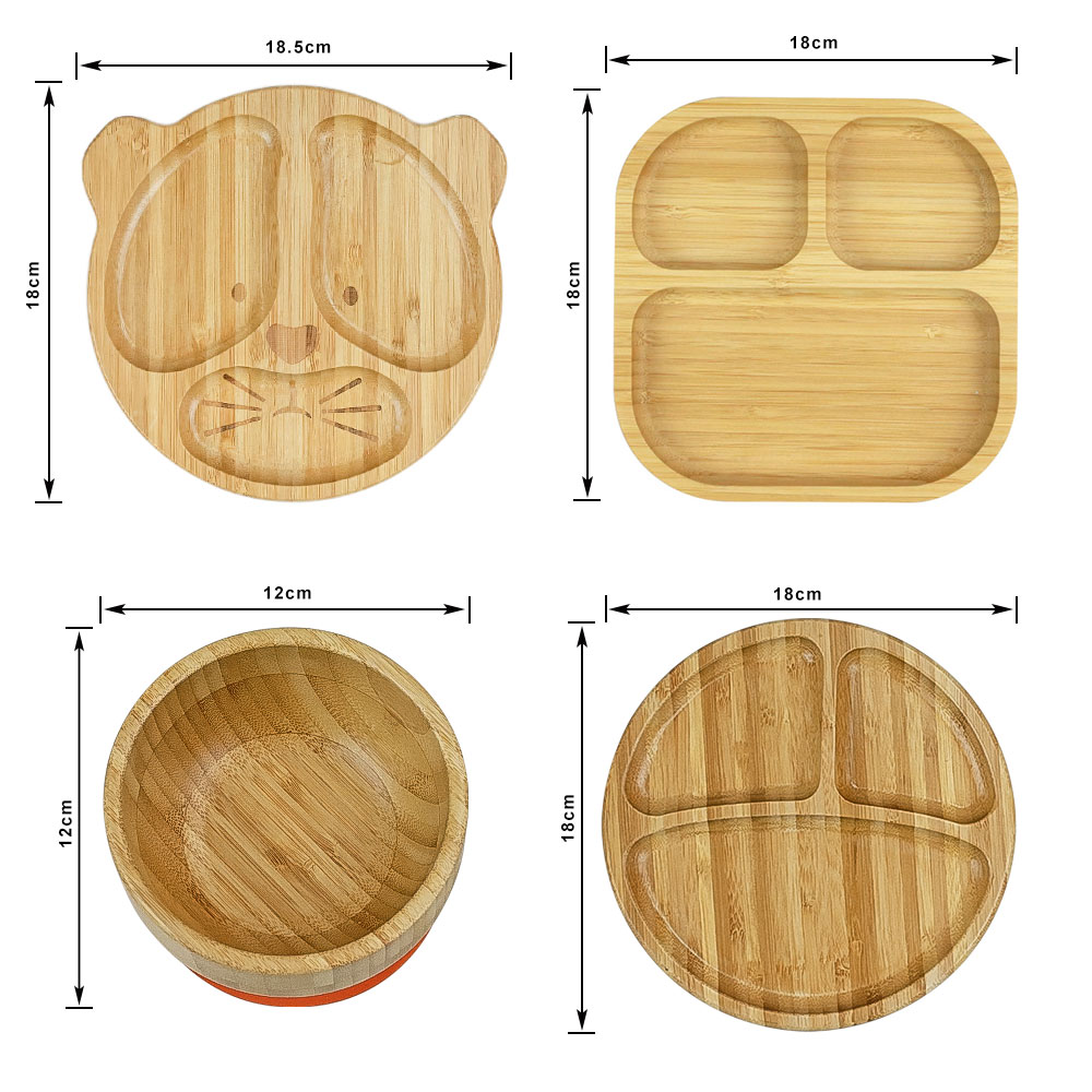 Bamboo Baby Plate Feeding Bowl Bamboo Baby Plate Feeding Bowl